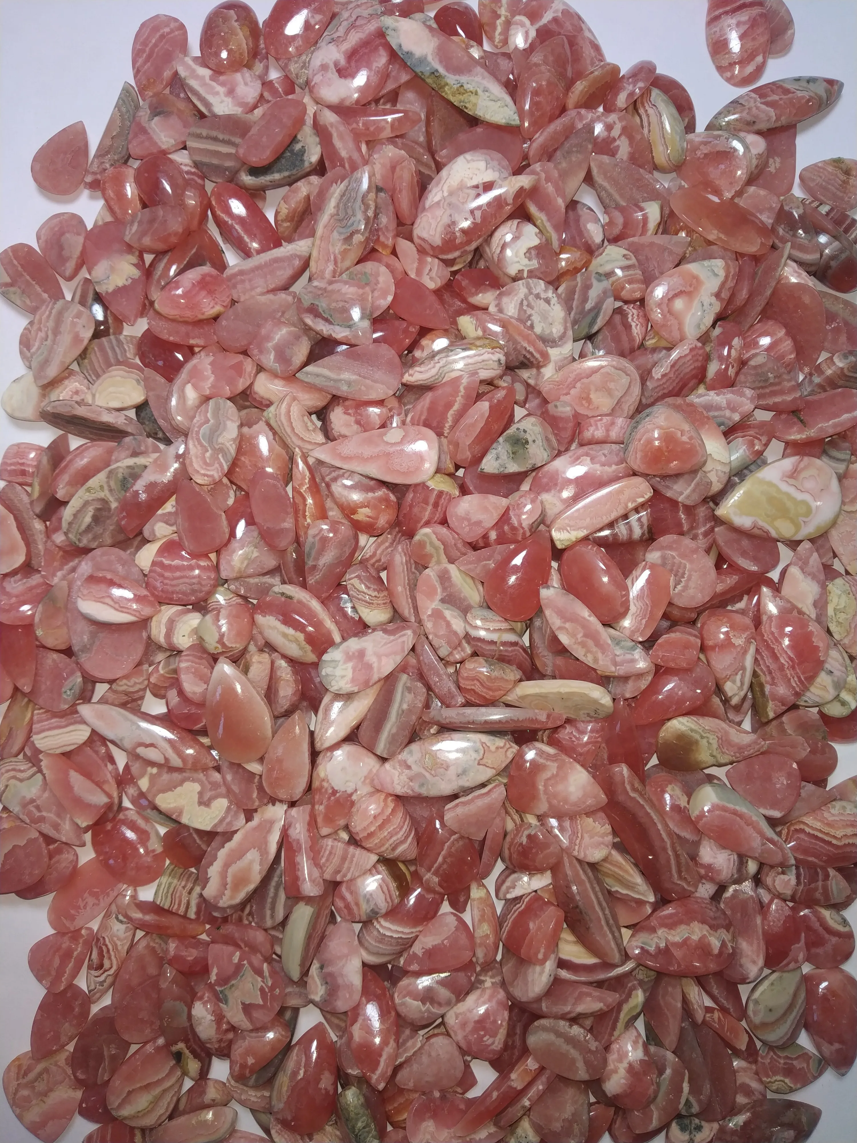 Natural Rhodochrosite Loose Gemstone Cabochon Mix Shape and Size Rhodochrosite Gemstones Lot For Jewelry Making Use at Bulk Rate