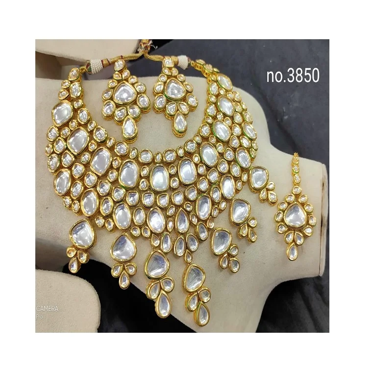 
Высококачественные индийские искусственные традиционные свадебные ювелирные наборы Kundan 