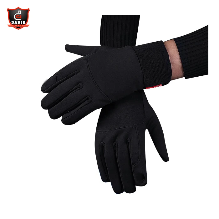 2021 модные зимние теплые перчатки с сенсорным экраном черные длинные варежки логотипом под заказ кожаные для рук женщин и мужчин производители