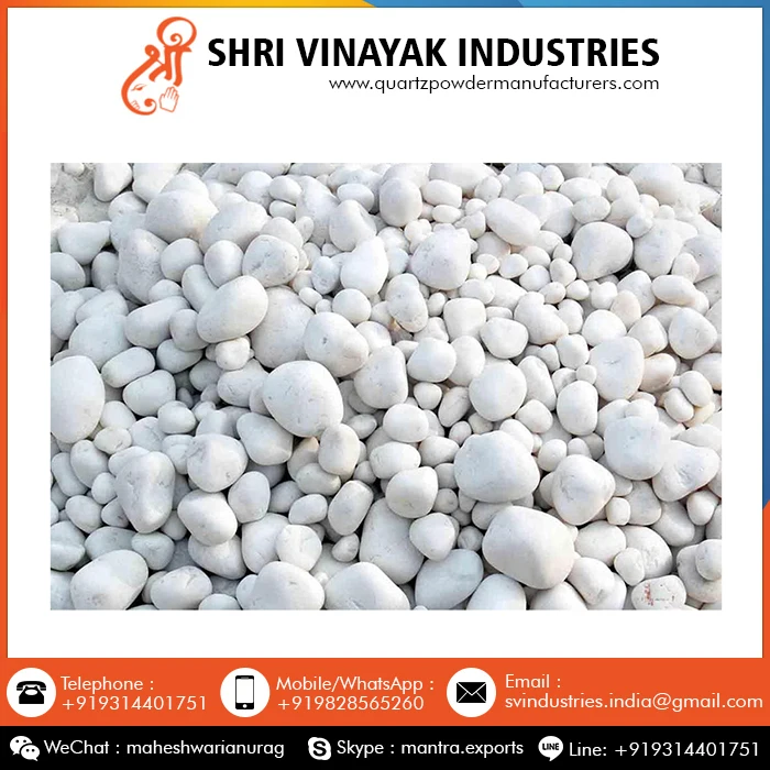 Best Quality Milky White 10 MM to 80 MM Pebbles Stone Available At Wholesale Price From India