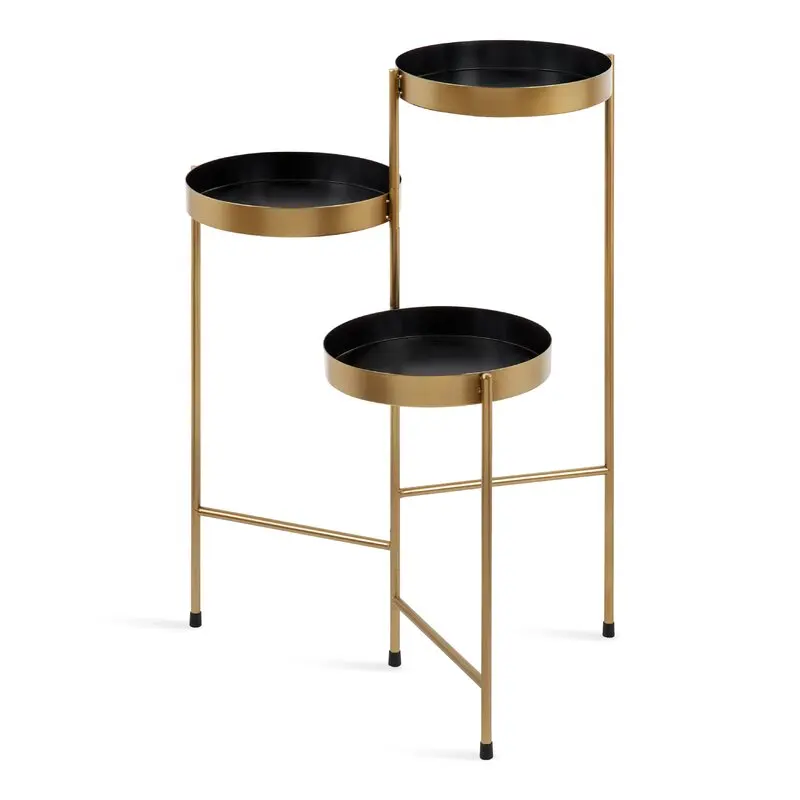 Fine quality Decorative Direct Factory Sale metal Iron Gold Round Multi-Tiered Plant Stand For House Indoor Outdoor Planting Use