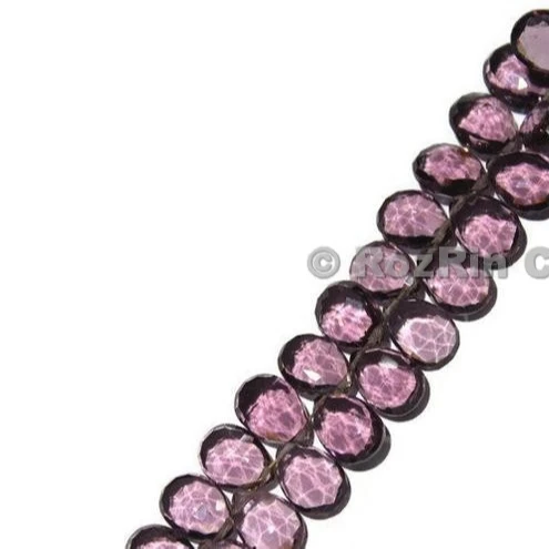 Amethyst Quartz Faceted Pear Briolettes Beads for Sale | Amethyst Quartz Faceted Pear Beads Online