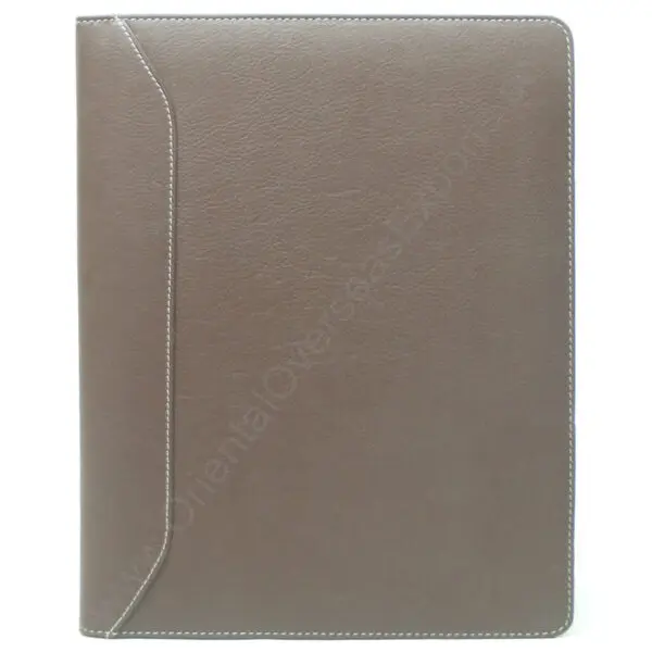 A4 leather folder with multiple credit card slots, pen holder and compartment custom emboss with your logo