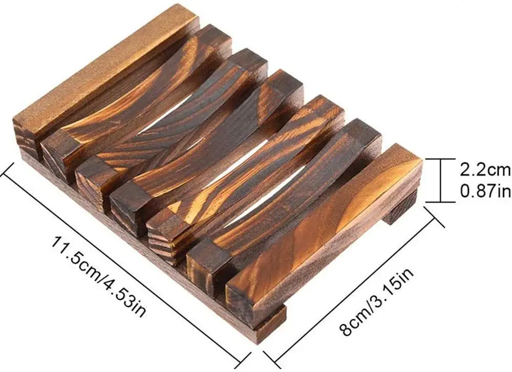 Handmade Wood Soap Dish Natural Wooden Soap Holder Box for Sponges Scrubber Bathroom Accessories