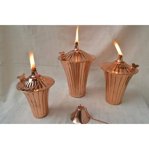 Садовый масляный фонарь из меди