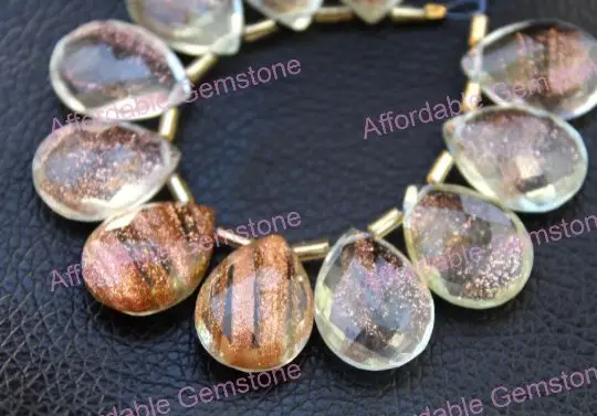 Камень солнца кварц груша изготовление ювелирных изделий драгоценные камни граненые солнцезащитные сверху редкие бусины и