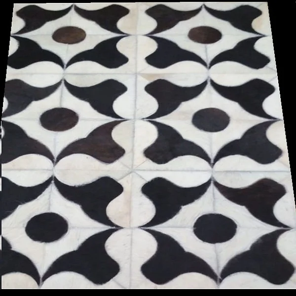 Цветочный дизайн HAIRON натуральная кожа ручная строчка черный и белый ковер (ковры)