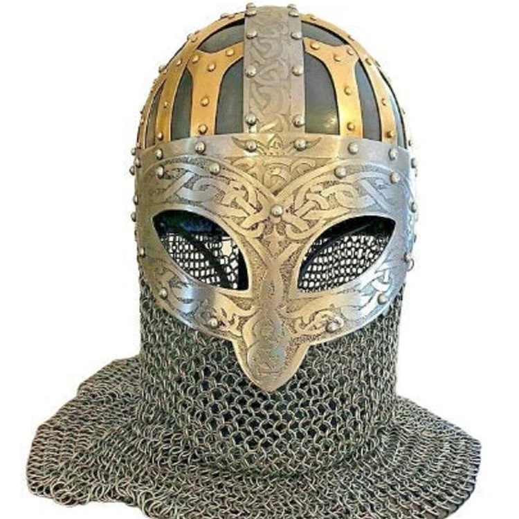 Шлем викингов Vendel SCA, шлем 14 из стали и латуни