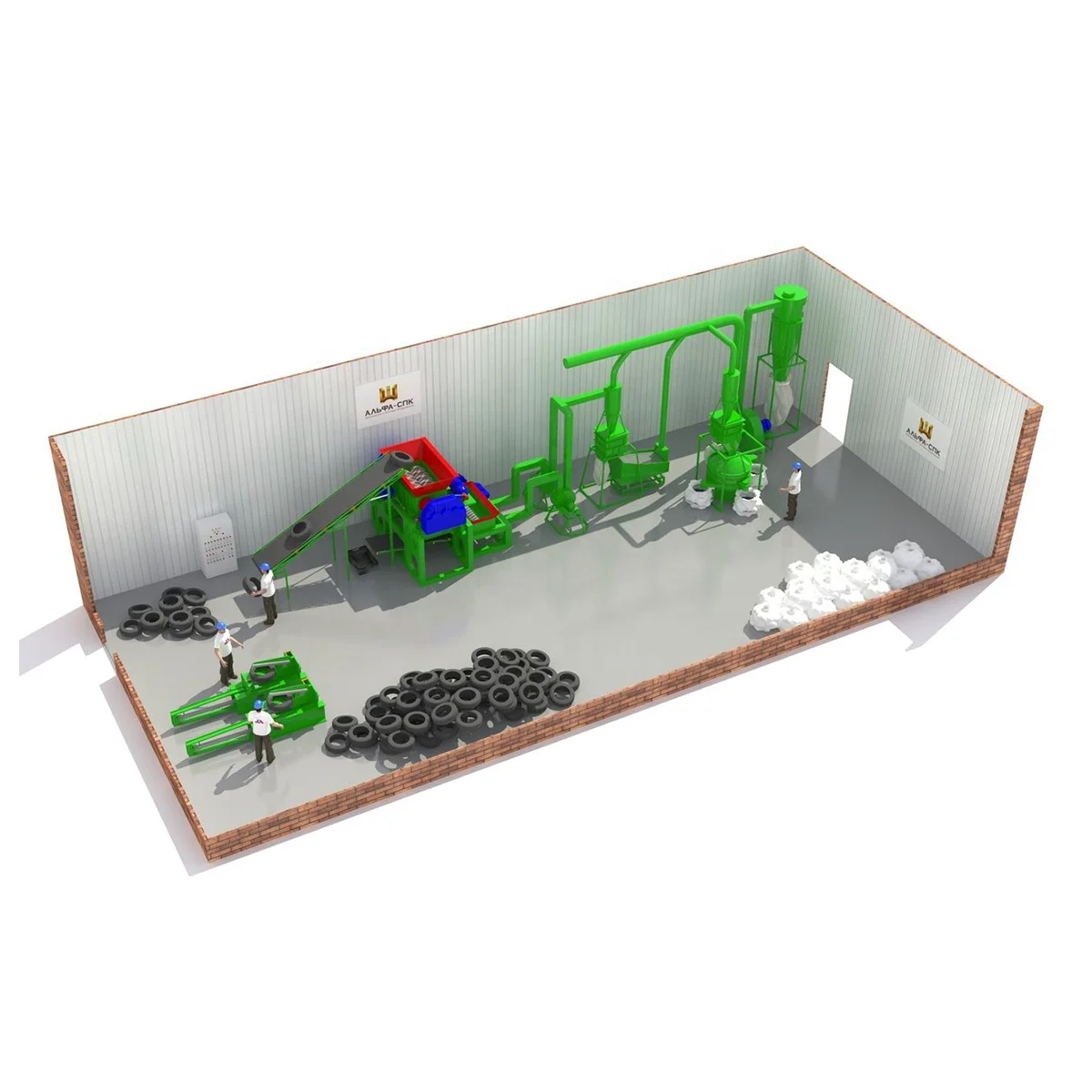 Used car tires recycling plant ATR-1000 tire shredder machine