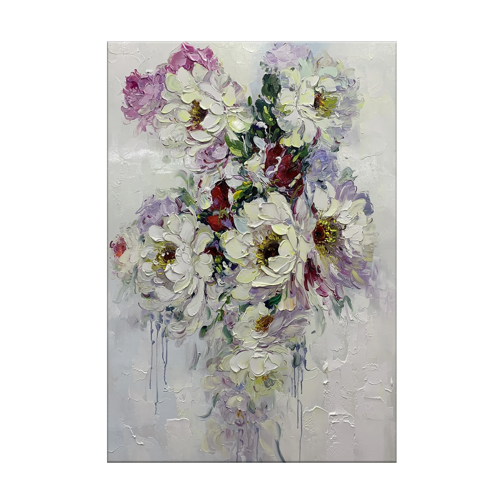 Peony Flower Wall Picture Art Nordic Pink Poster Wall Paintings for Girls Living Room Pop Art Decor 24X32inch/60X80cm