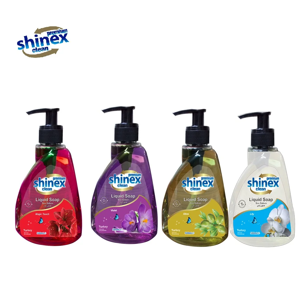 Wholesale SHINEX Liquid Hand Soap Eco-Friendly 500ml Magic Touch Lily Lavender Olive Fragrance Soap made in Turkey