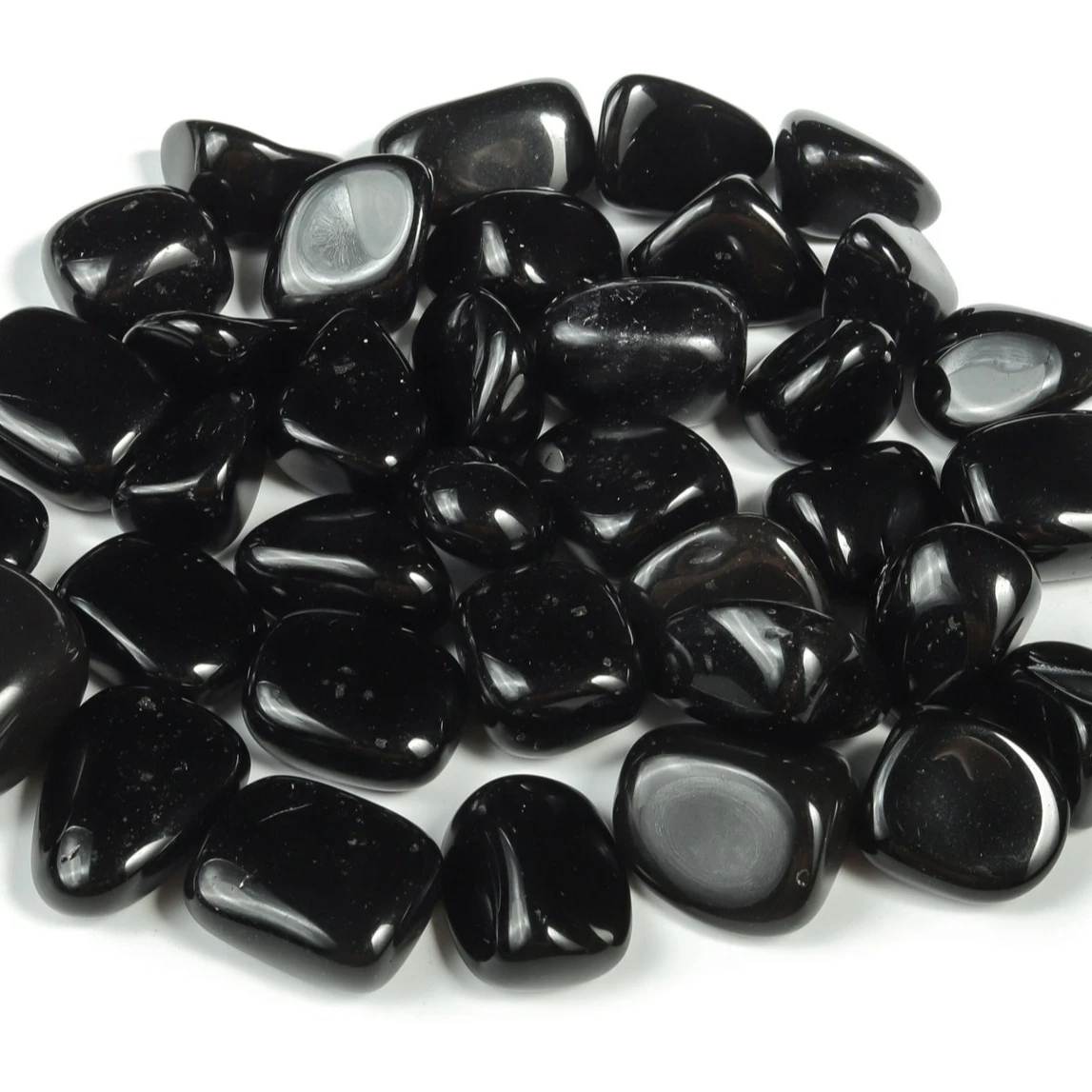 Wholesale High Quality Hot-Selling Black Obsidian Tumbled Stone Handmade Healing Crystal Tumble Stone Christmas Gifts Alfazal