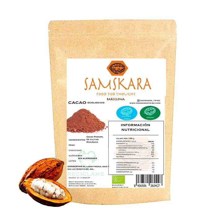 
Organic Cacao Cocoa Powder Alkalised 10-12% pure chocolate powder raw bio ecological 