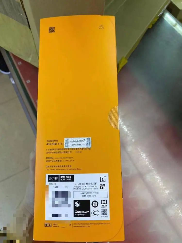 Смартфон Onplus 7T Pro Mclaren 12 Гб 256 ГБ SN 855 Plus 6 67 дюйма жидкий AMOLED экран 90 Гц камера 48 МП 4085 мА UFS 3 0