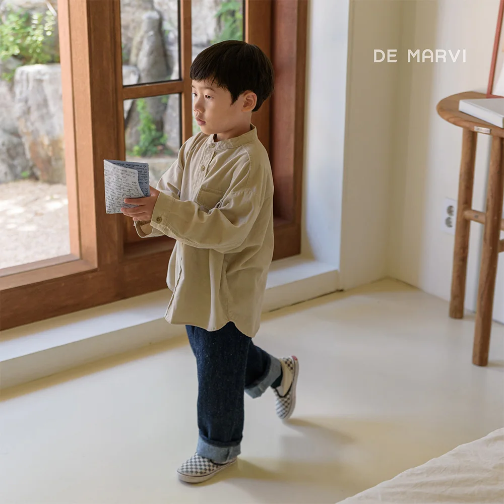 DE MARVI Kids Toddler Corduroy Long Sleeve Casual Shirts Boys Autumn Clothing Wholesale Korean Manufacturer MADE IN KOREA