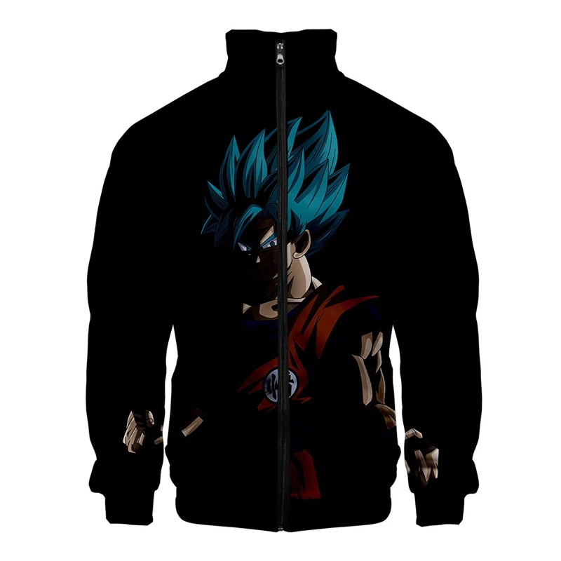  Модная толстовка с капюшоном на молнии 3D Цифровым принтом от производителя мужские куртки и пальто аниме толстовки GOKU