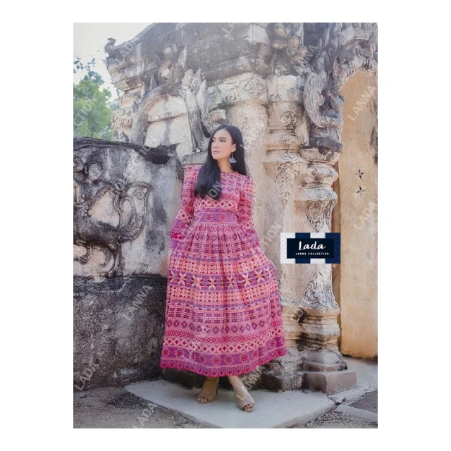 Best Seller Thai Casual Womens Dresses Premium Products Hand Made By Lada Lanna Collection 022 Arkha set