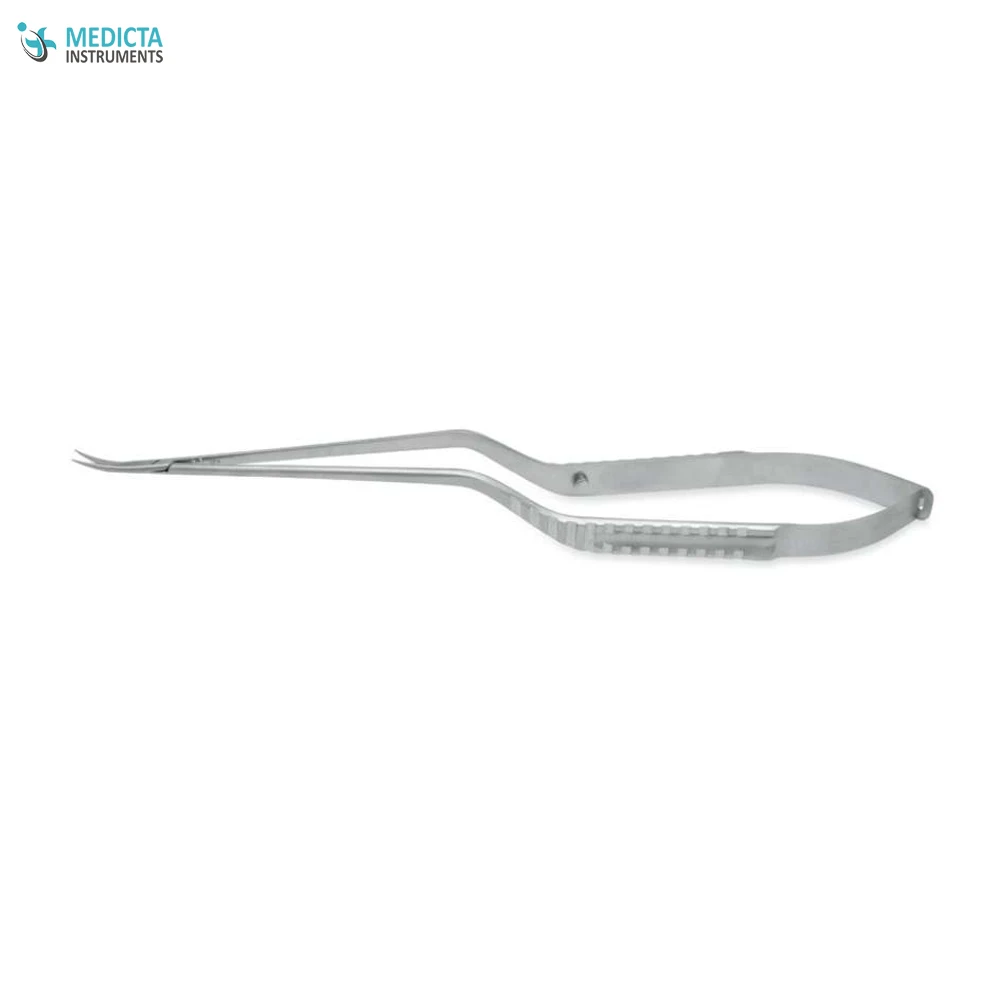 Yasargil Bayonet Micro Scissors Flat Handled 22.5cm - Straight/Curved - Regular Blades/Vannas Fine Blades