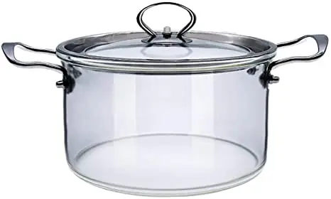 Borosilicate Clear Glass Pot Pan for Cooking Glass Saucepan microwave safe Stovetop Custom design custom capacity glassware