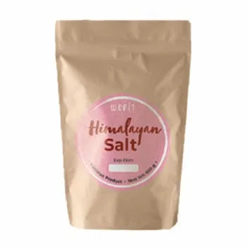 Himalayan Light Pink Salt 2~5mm Coarse Paper Pouch with Sticker 950 gm