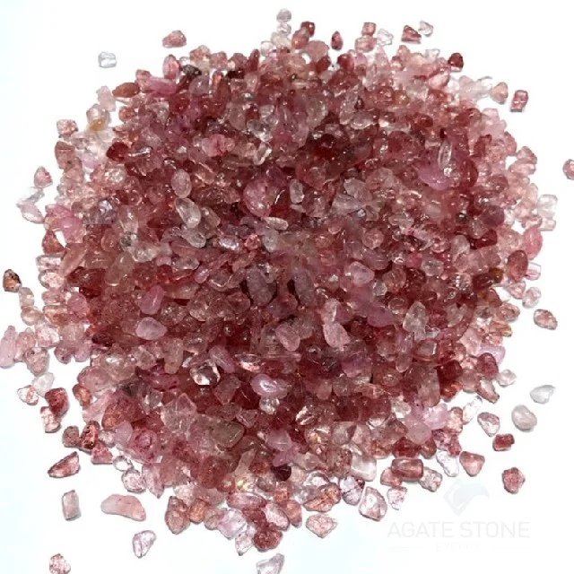 Strawberry Quartz Crystal Chips Polished Tiny Stone for Sale | Bulk Healing Crystal Stones from Agate Stone Export