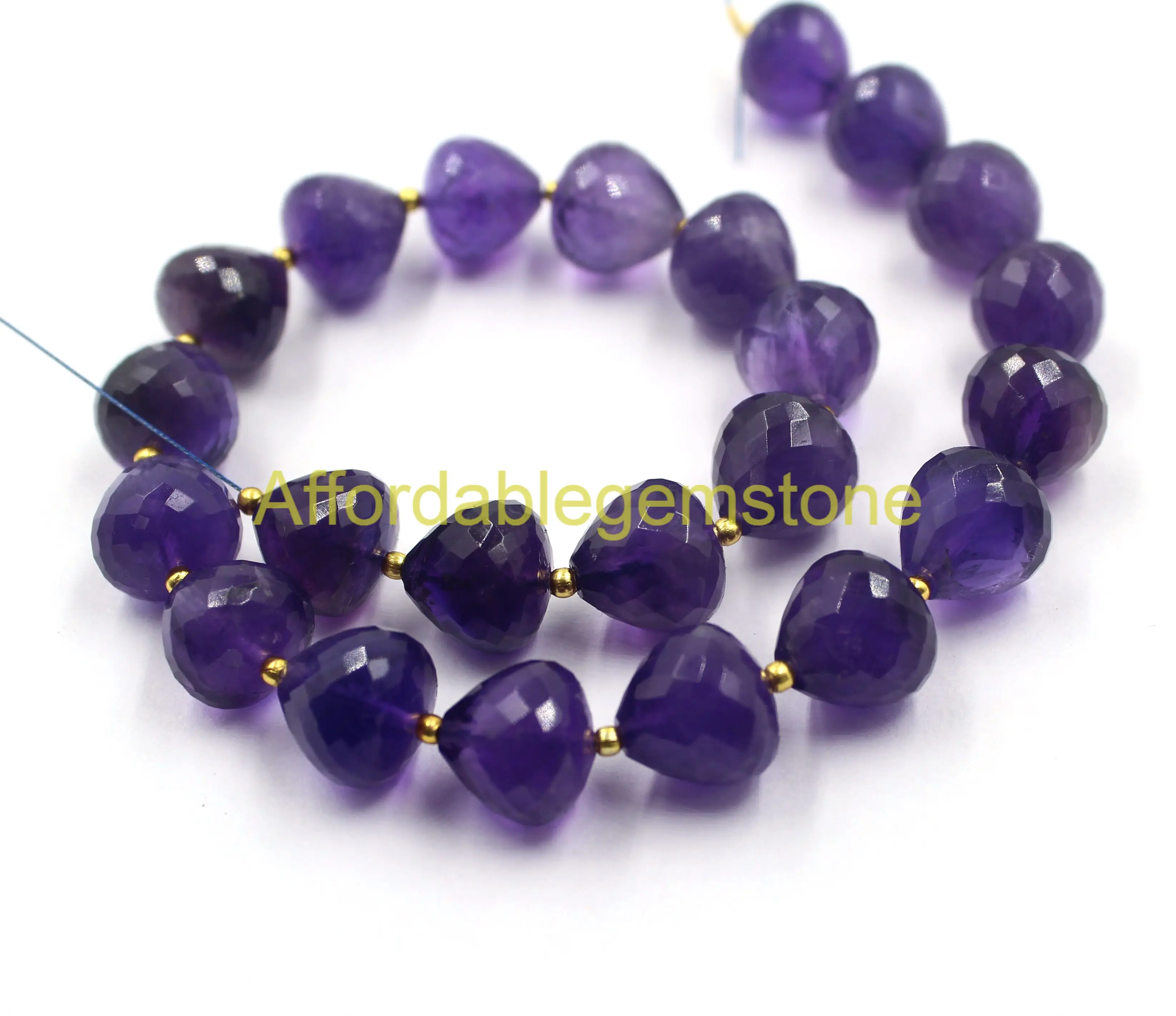 Натуральный аметистовый камень в форме капли граненые Аметистовые бусины Просверленный ручной работы для ювелирных изделий размером 8x10 мм