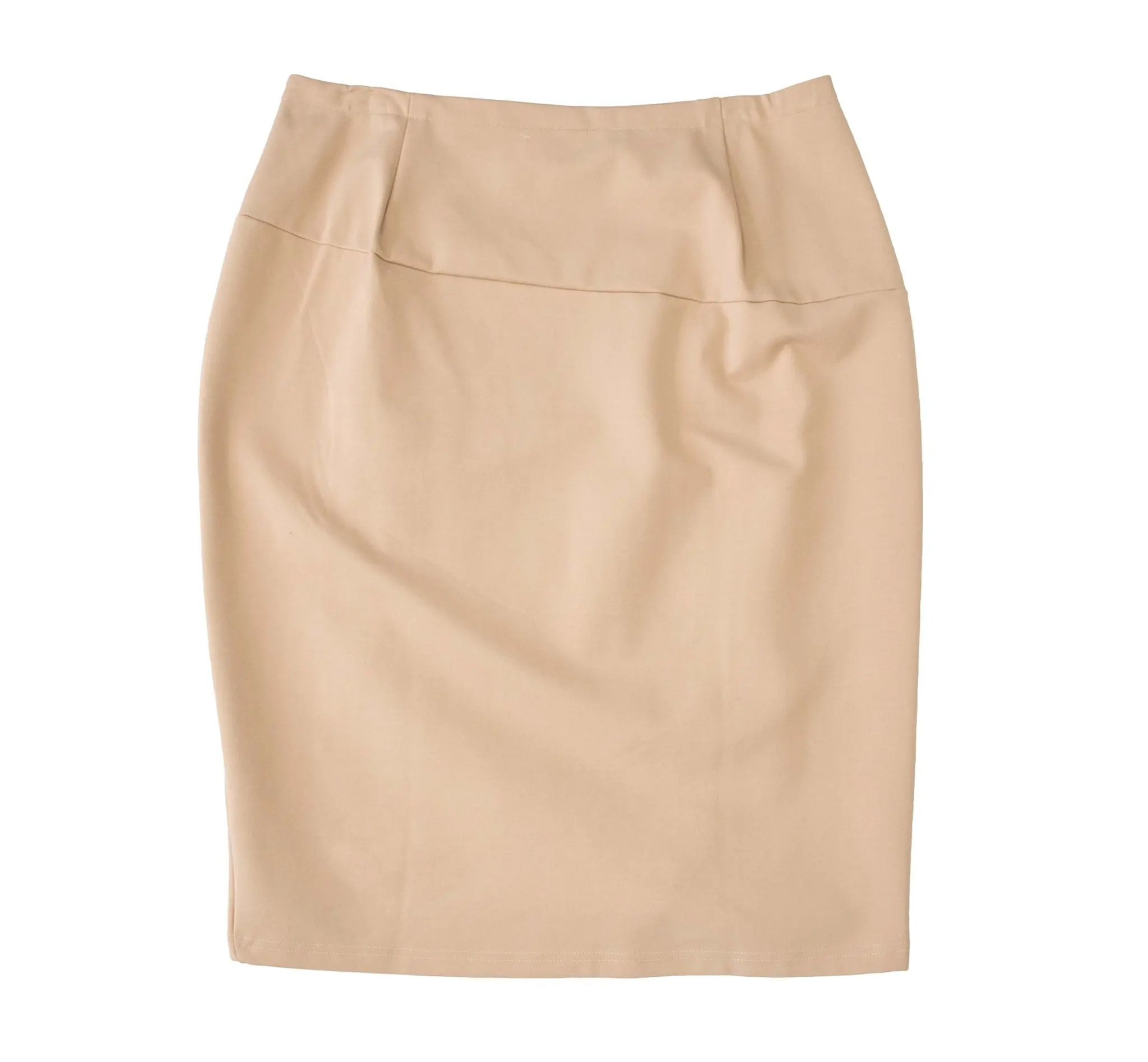 
English Taupe PolySpandex V-Curve Skirt 