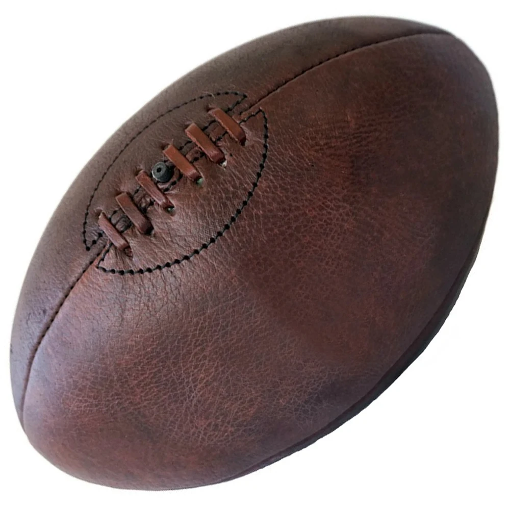 Hot Selling Vintage Leather Custom Rugby Ball with Customize Logo in Different Sizes