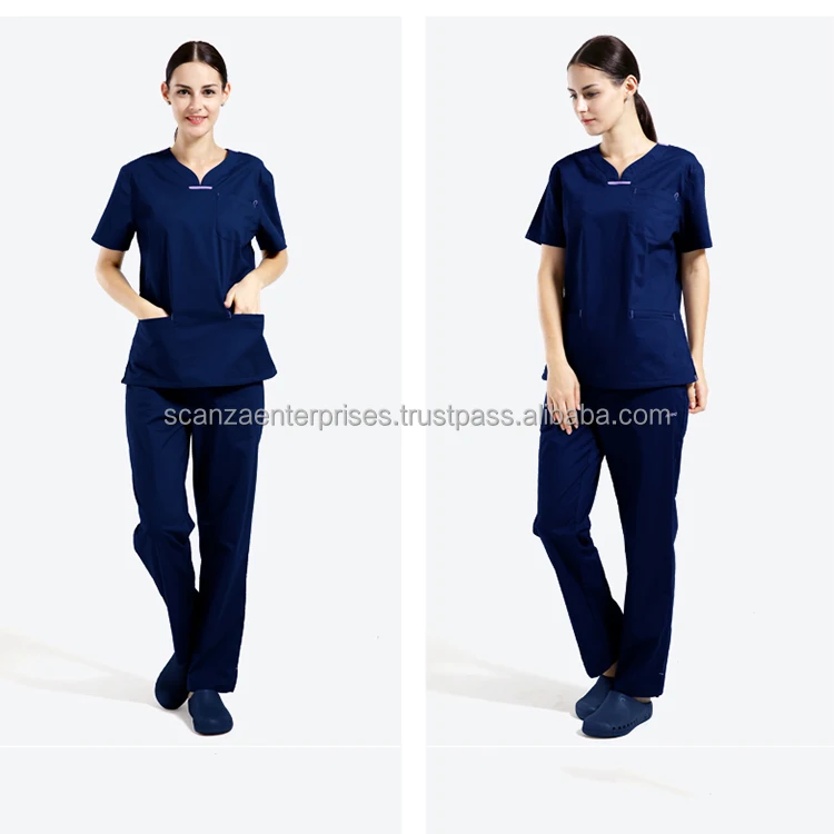 Fashion Colors Designs Strech Uniforme Suits Sets Women Nurse Medical Scrubs Comfortable Hospital Uniforms Stylish Silicon Silk