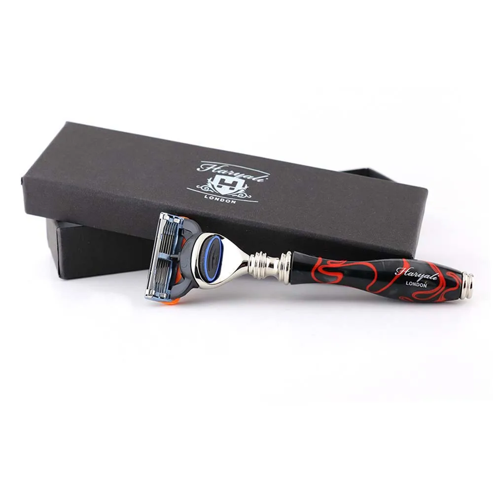 
Роскошный дизайн 5 лезвий Безопасная бритва с высококачественной безопасной бритвенной головкой для идеального бритья 