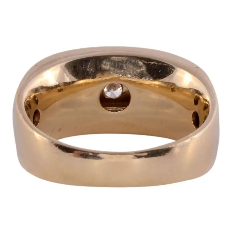 Модное массивное кольцо с бриллиантами по производственной цене из натурального золота 14 карат круглым бриллиантом для мужчин свадебное Золотое