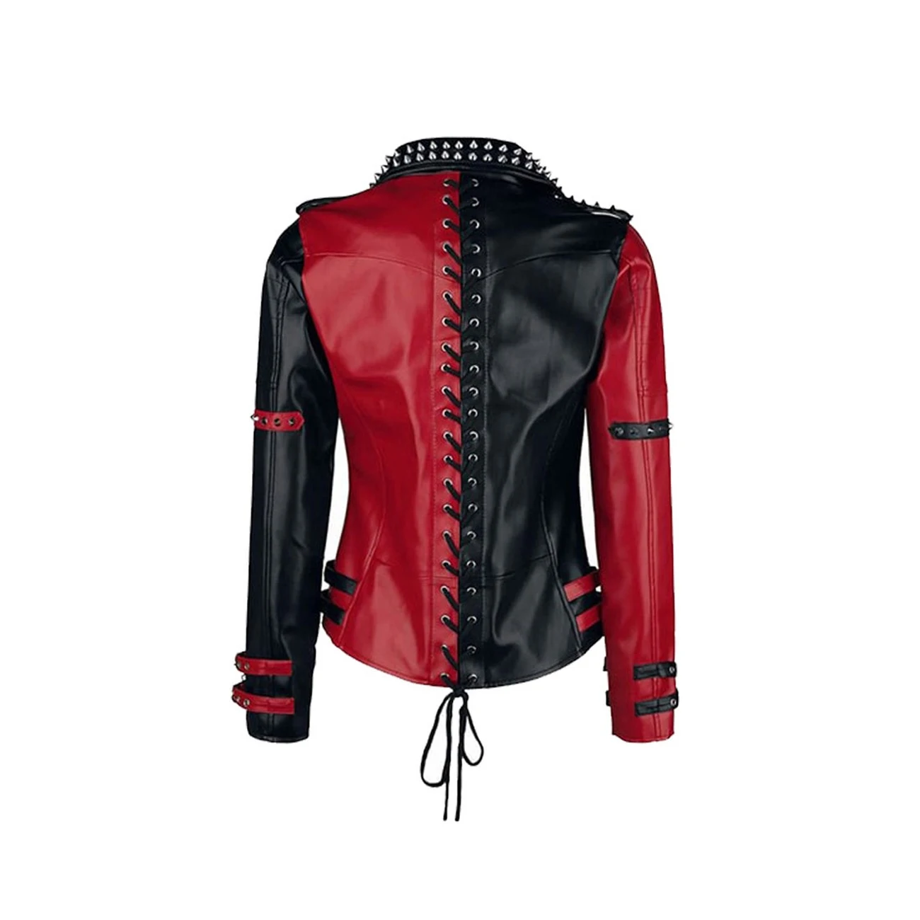 Fashion Mens Black Punk Style Studded Jacket Leather