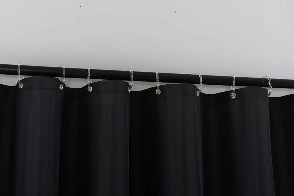 Black  fabric Shower Curtain Liners Water Resistant Bathroom Curtain Liners,72 by 72 Inches