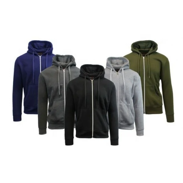 OEM белая однотонная Стильная приталенная Высококачественная флисовая толстовка на молнии для мужчин