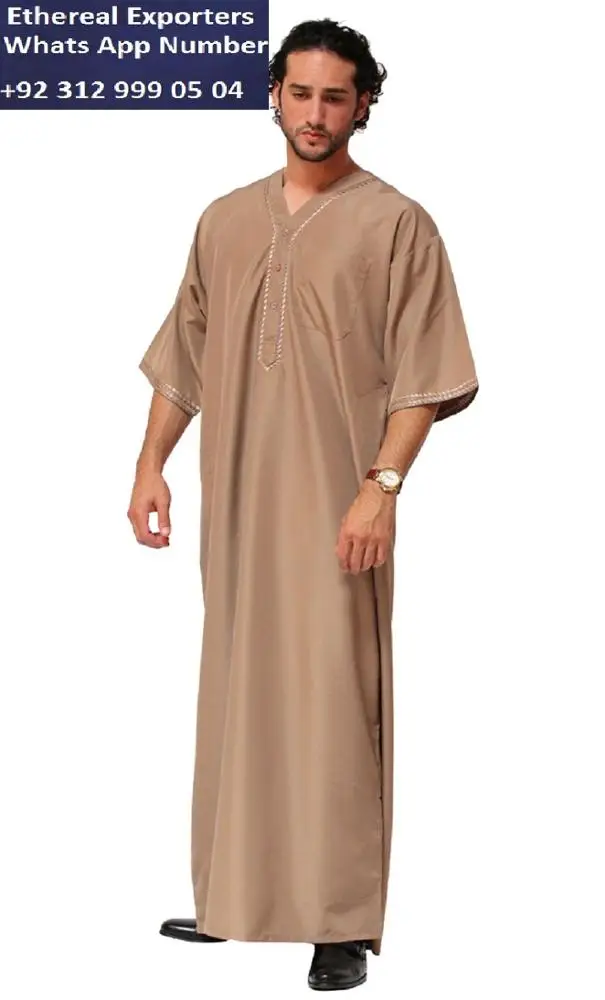 ethereal exporters pakistan custom men jubbah thobe daffah abaya embroidery