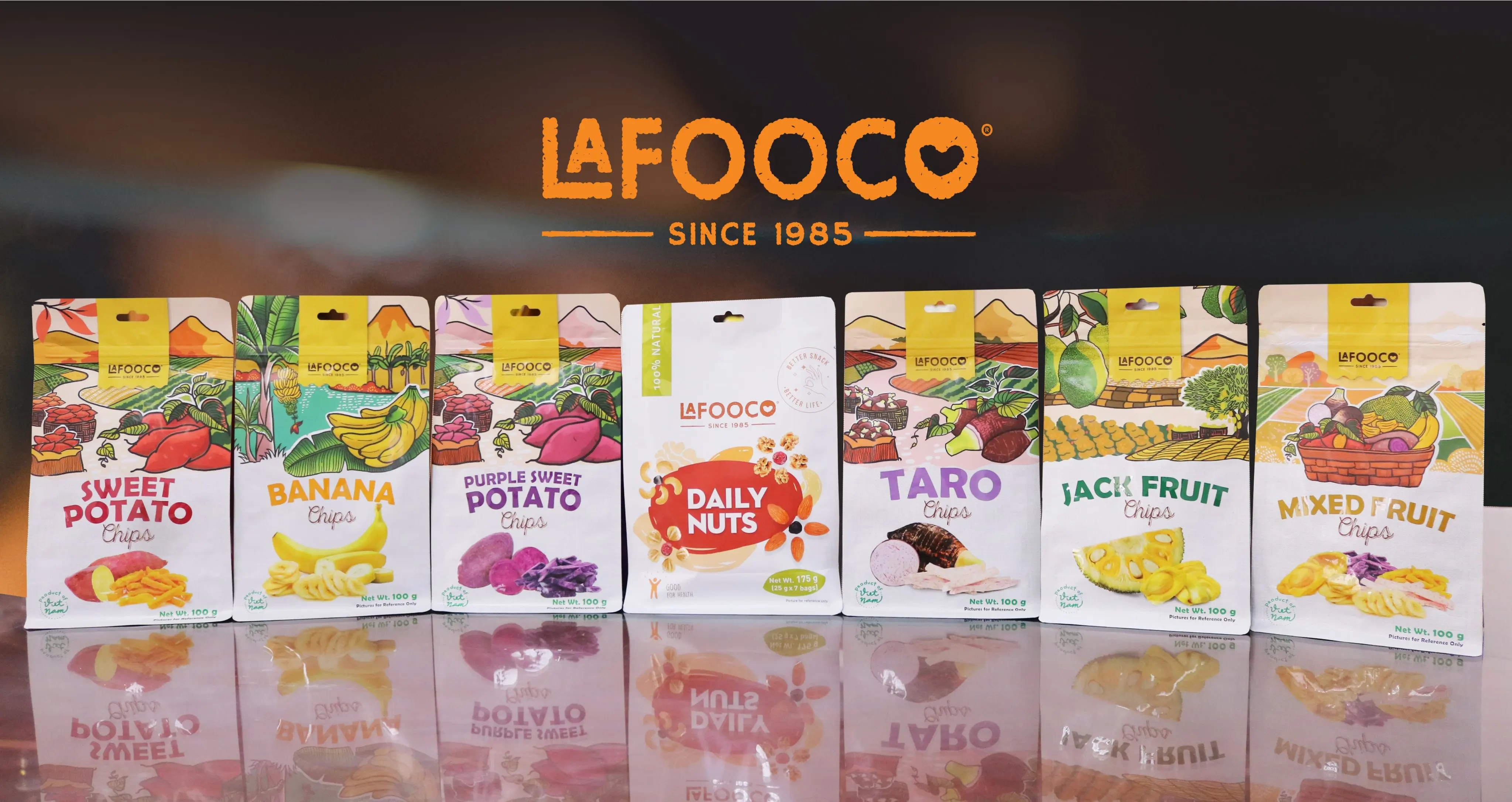 Lafooco чипсы для сладкого картофеля 100 г стоячий мешочек вьетнамская закуска с естественным вкусом безвредная