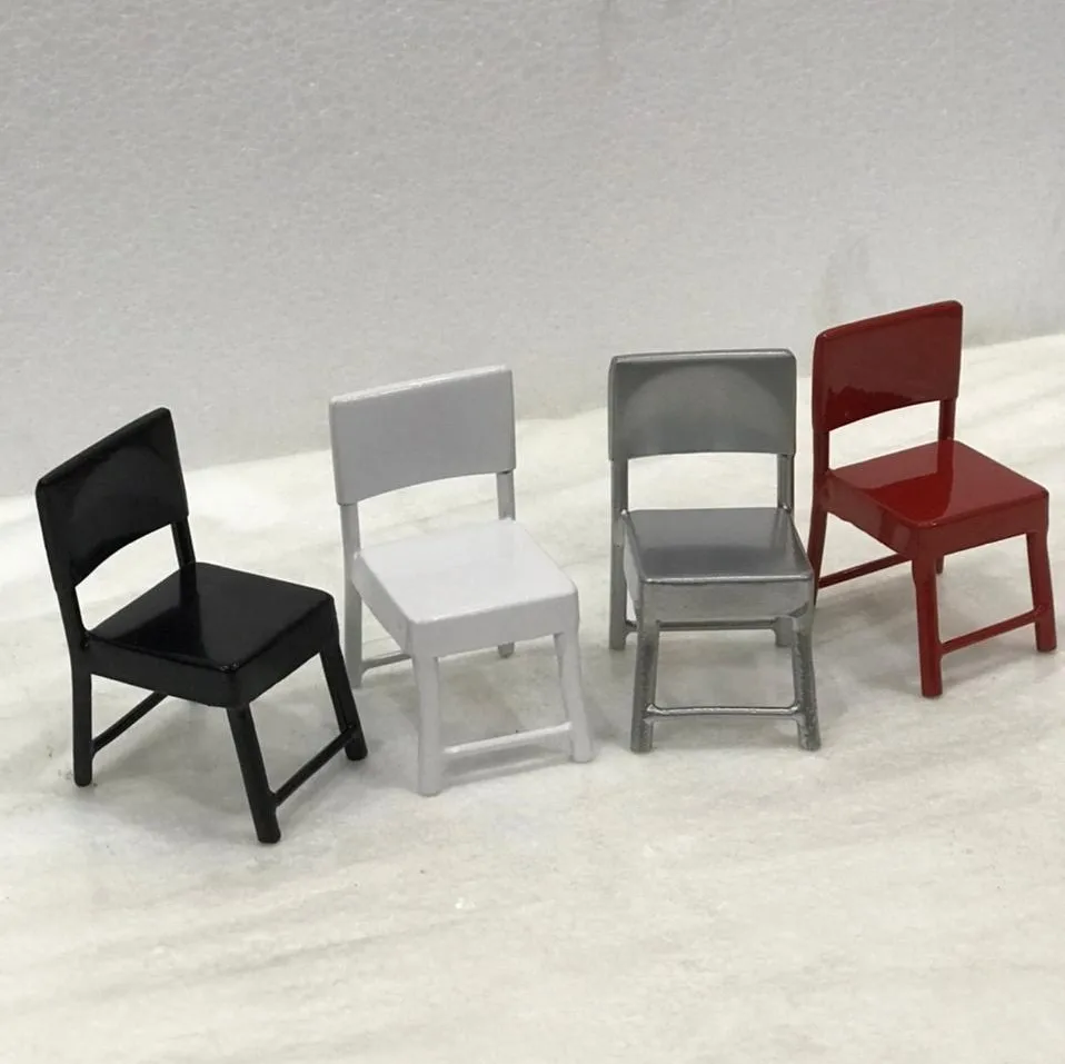 Glossy Colorful Metal Miniature Chair for Doll House Furniture Accessories Hot Sale New Design Kids Play Miniature Chairs Set