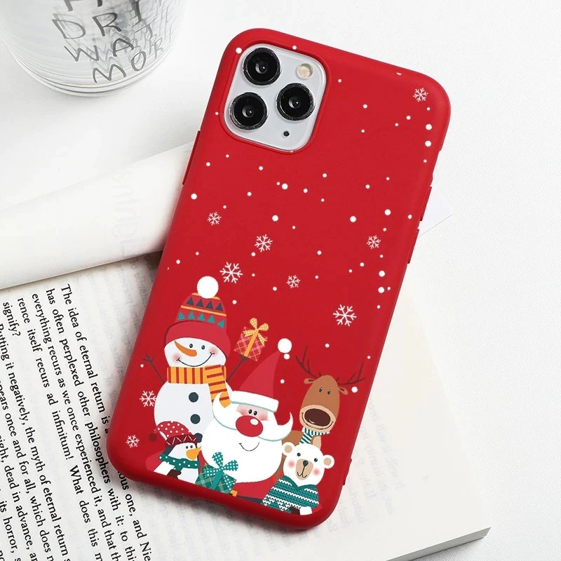 Christmas pattern design shockproof mobile phone cover cute 3d Soft TPU  phone case for iphone 13 pro max 12 mini