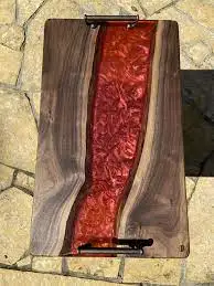 Поднос для подачи еды из эпоксидной смолы круглый поднос массива дерева отеля и ресторана свадебный подарок