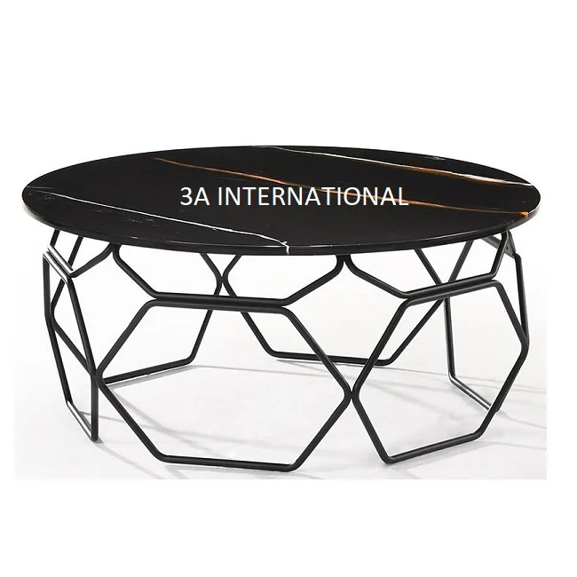  Лидер продаж привлекательный Золотой кофейный столик современный круглый стеклянный центральный стол мебель для украшения дома