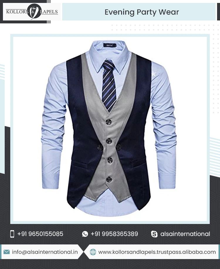  Latest New Design Cloth Waistcoat Multi Color Mens