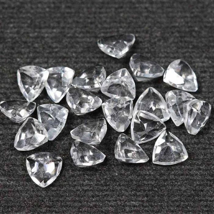 Драгоценный камень с натуральным белым топазом, 10 мм, триллион, ограненный огранкой, белый натуральный шероховатый Сапфир, полированные драгоценные украшения