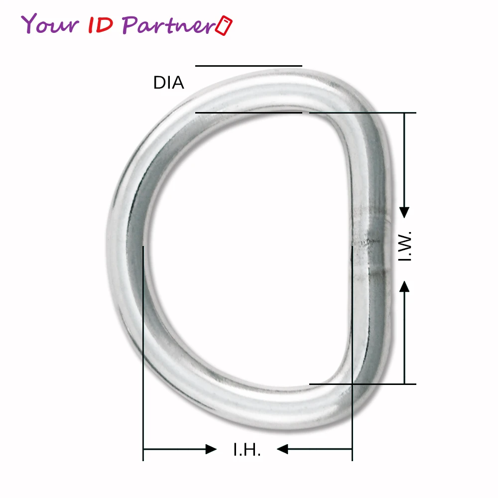 Welded D Rings Steel Stainless Steel Hardware Ring Metal Shiny Smooth Metal Accessories Hollow D Rings For Horse Halter or Other