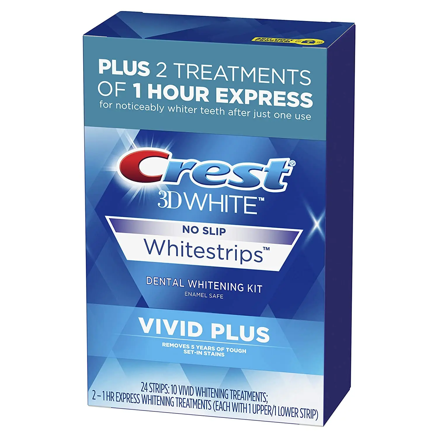excellent offer-Crest 3D White Whitestrips Vivid Plus Teeth Whitening Kit 24 Individual Strips (10 Vivid Plus Treatments + 2 1hr