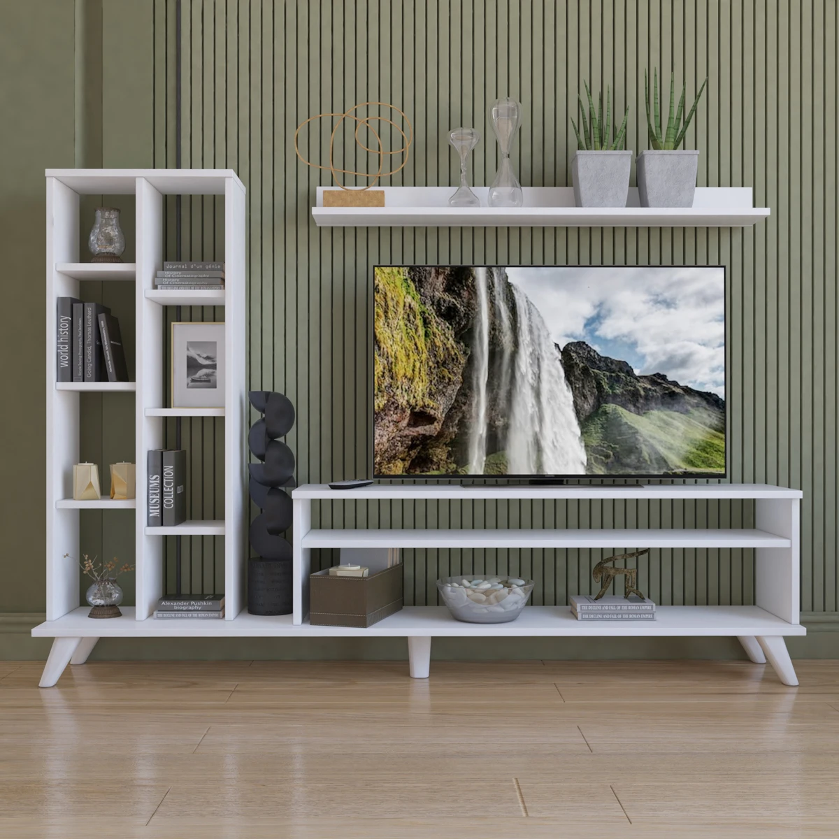 Современный стиль оптовая продажа современный деревянный роскошный шкаф для телевизора с книжной полкой настенный диван и стена хранения в спальне