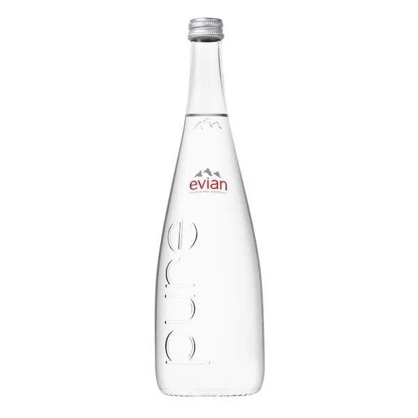 Evian минеральная вода 750 мл стеклянная бутылка