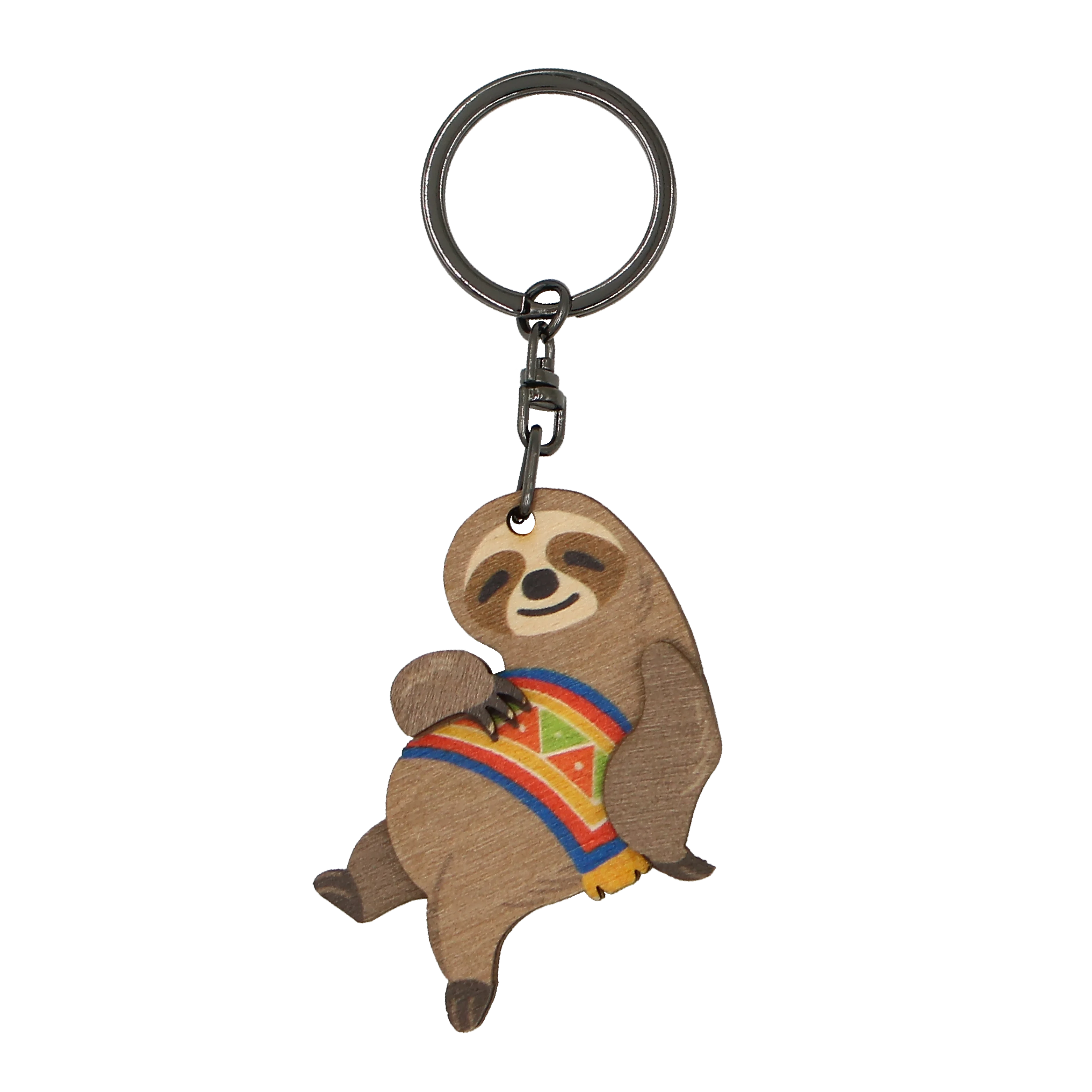 Sloth Wood Keychain Wooden Souvenir Customizable