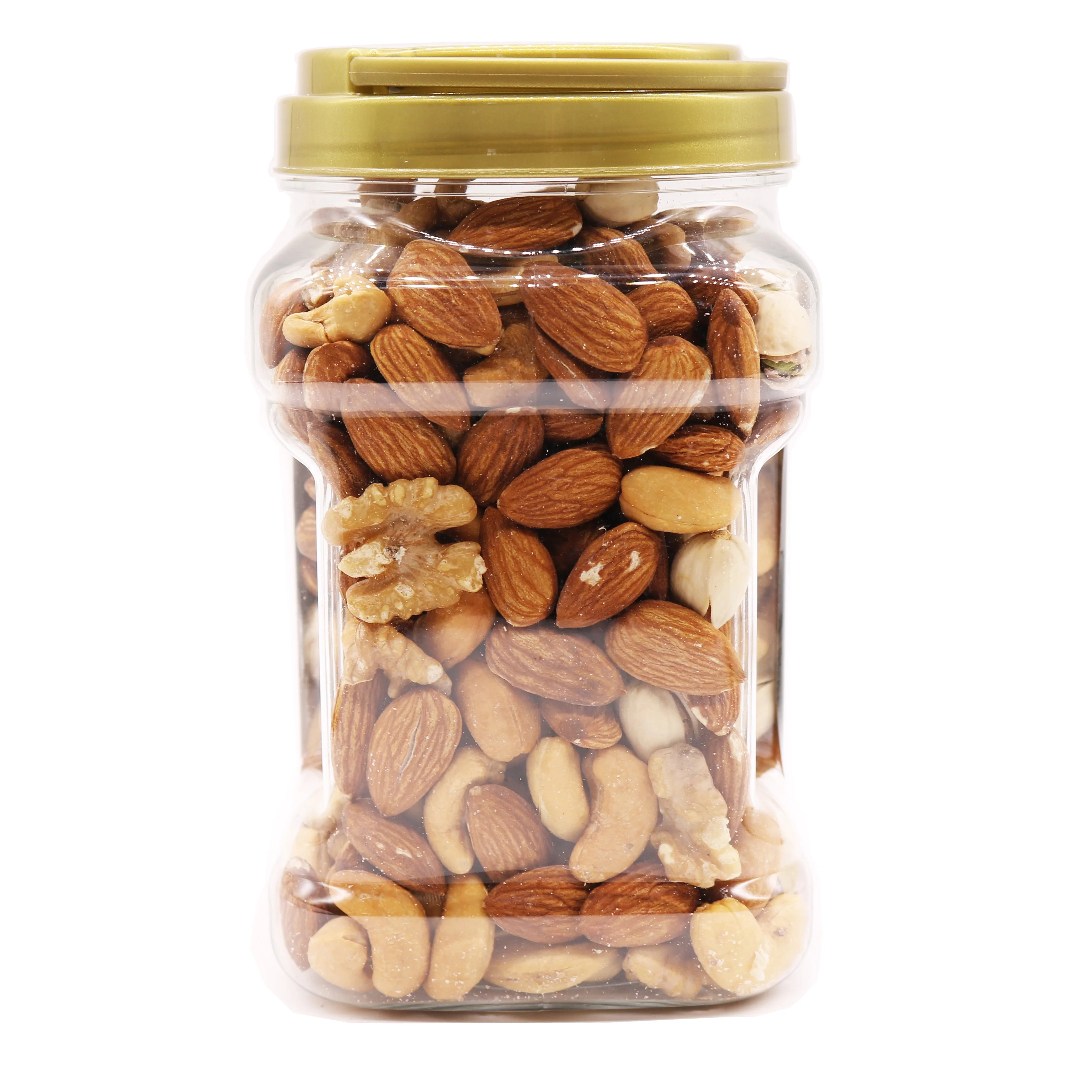 Nut Mix Salted Flavor Vietnam Cashew American Walnut Almond Pistachio Retail Packing Plastic Jar 450g Healthy Nuts