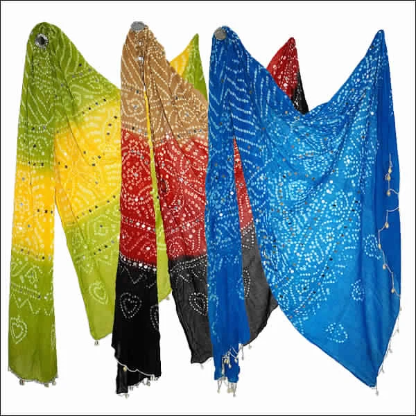 Rajasthani Bandhej/хлопковый галстук Bhandani Die Dupatta/Палантин индийский этнический хлопковый женский шарф