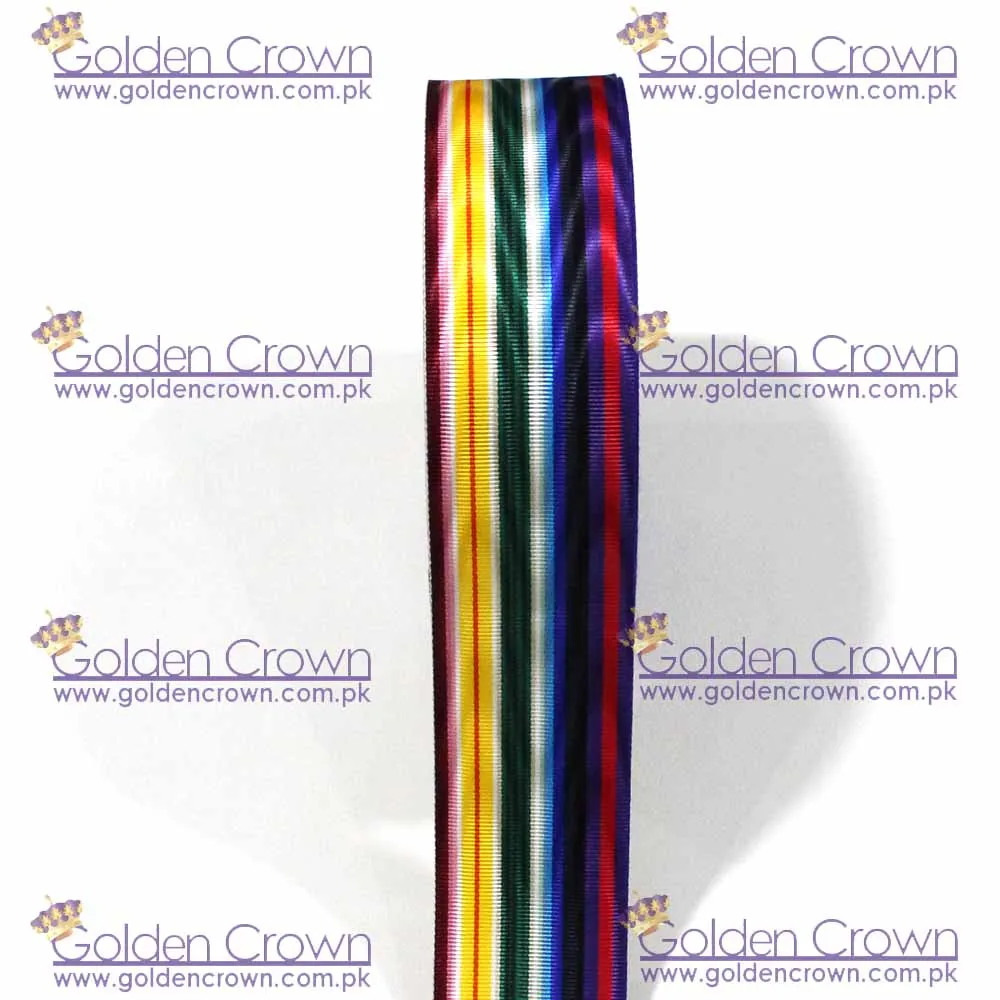 Радужная муаровая полосатая корсажная лента | Поставщик масонской ленты